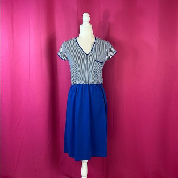 vintage Dresses & Skirts - Vintage 80s Times Up striped day dress, size med -‎ L